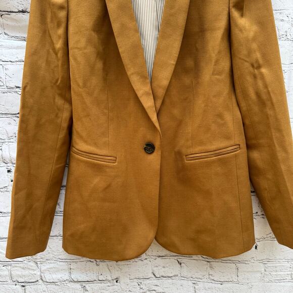 J. Crew Blazer Parke Tan 98% Wool Flannel Size O Classic Work Academia Office - Picture 4 of 8